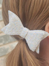 Load image into Gallery viewer, Winter Flurries glitter pearl BOW RTS
