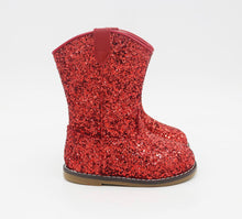 Load image into Gallery viewer, Red Chunky Glitter roper boots
